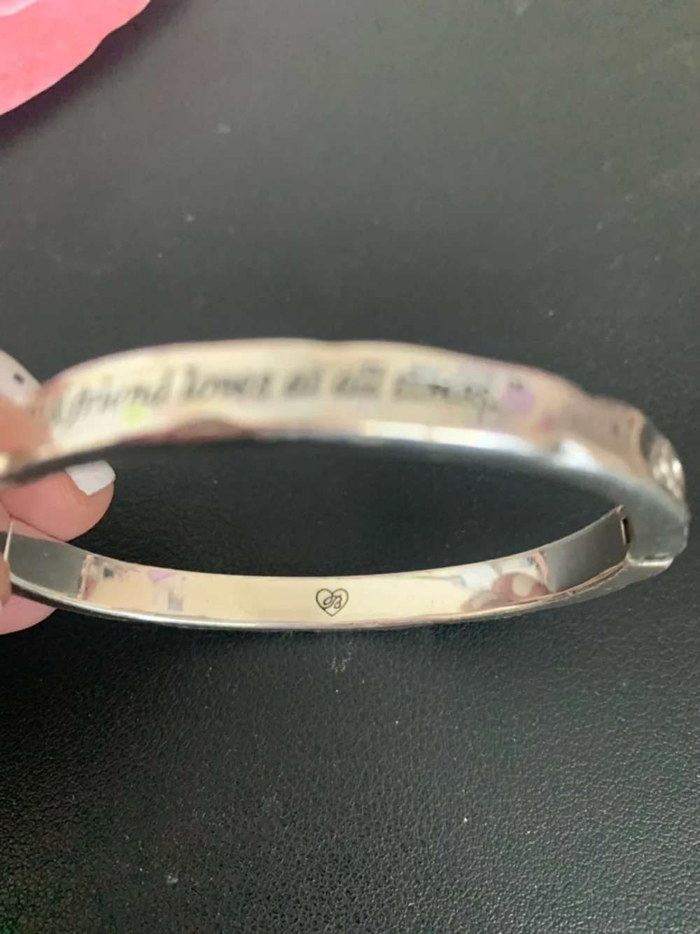 Brighton Silver Proverbs 17:17 Engraved Bangle
